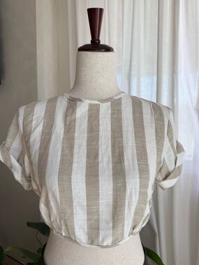 Lioness Fazio Top Stripped Cotton Linen Blend size Medium